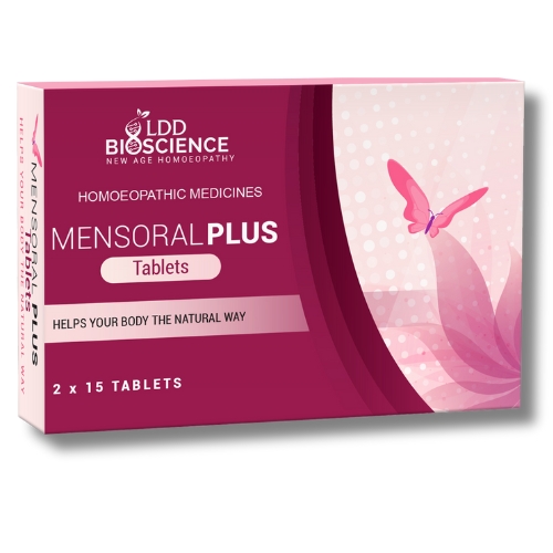 LDD Bioscience Mensoral Plus Tablets 2 x 15 Tabs | Homoeopathic Support for Premenstrual Symptoms & Irregular Periods