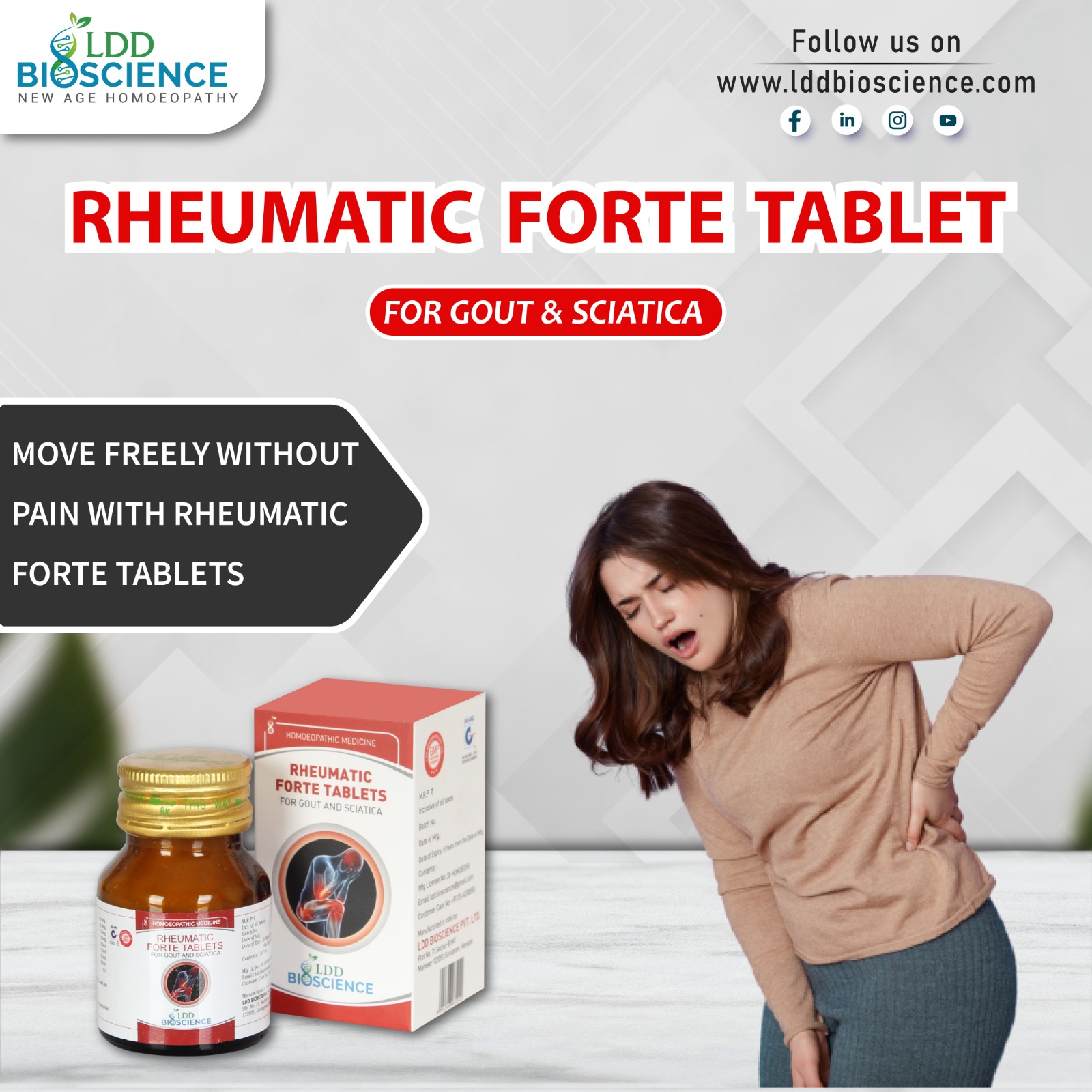 LDD Bioscience RHEUMATIC FORTE TABLETS relief in joint and muscular pains